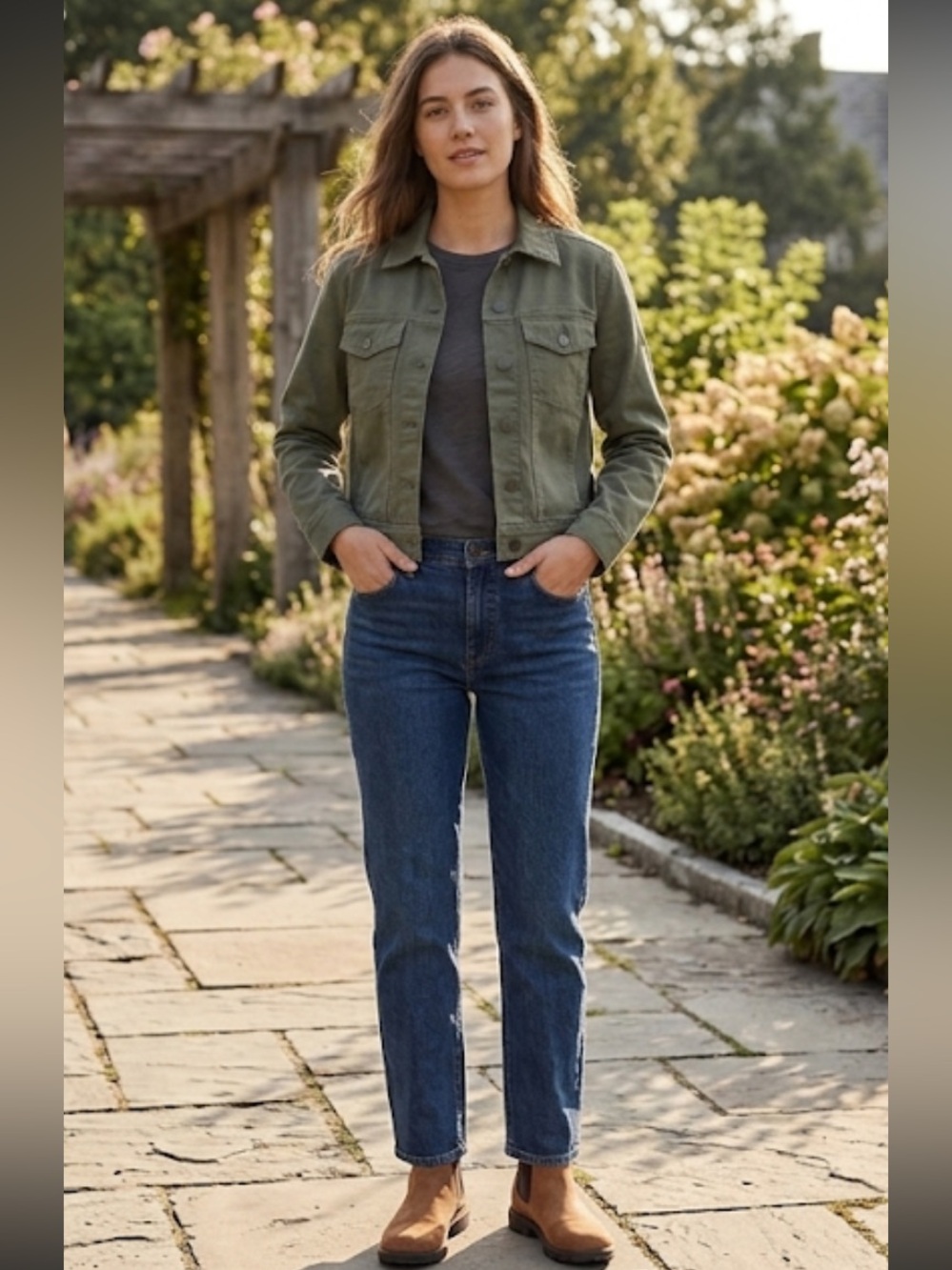 NWT UpWest Olive Utility Truckers Jacket Women’s Medium MSRP $98